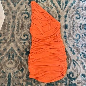 Princess Polly one shoulder rouching dress